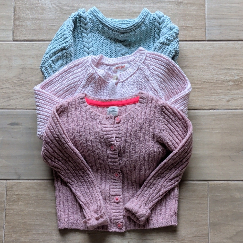 Size 4 Girls' Sweater Trio - Mini Boden, Oshkosh, Cat & Jack